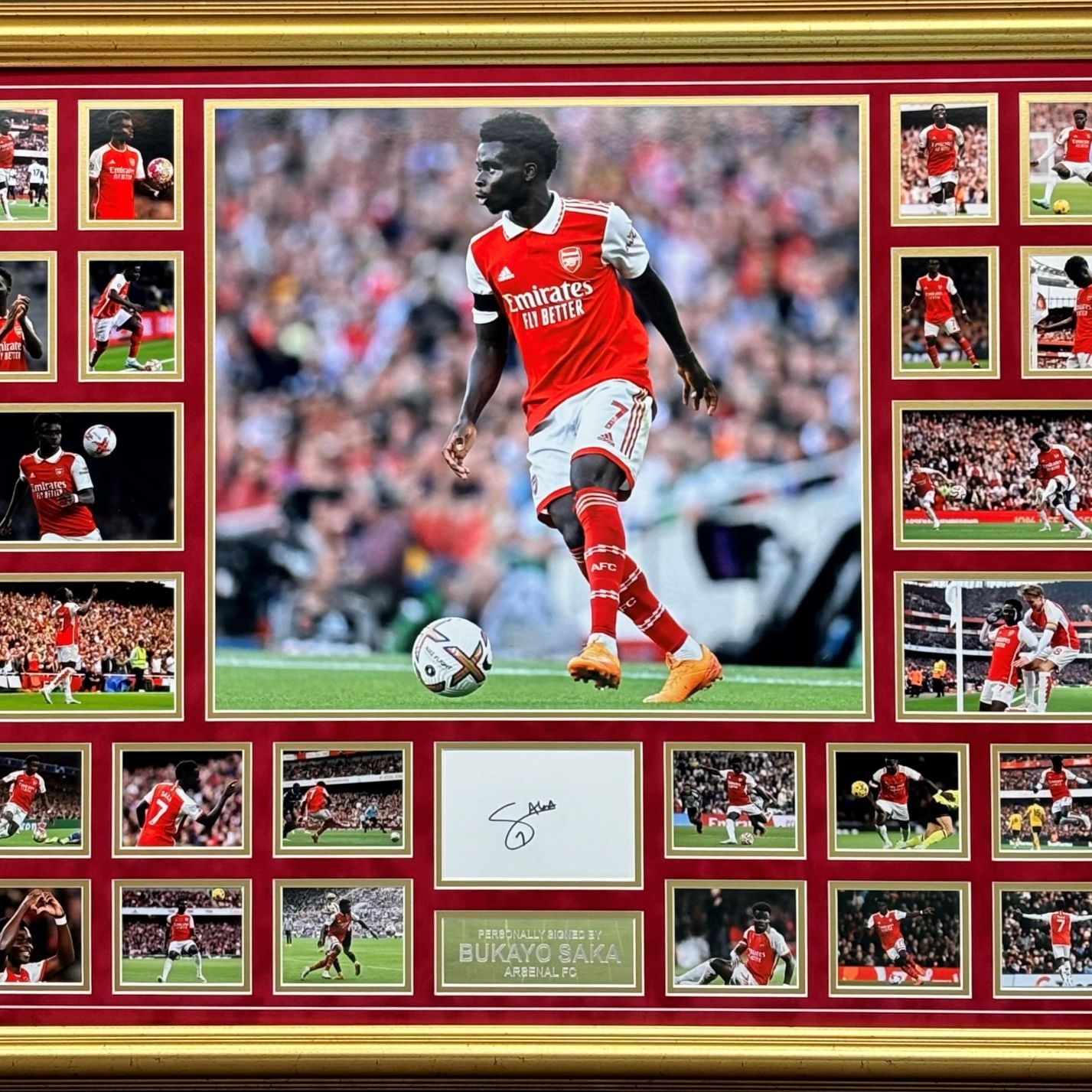 Bukayo Saka Signed Arsenal Frame