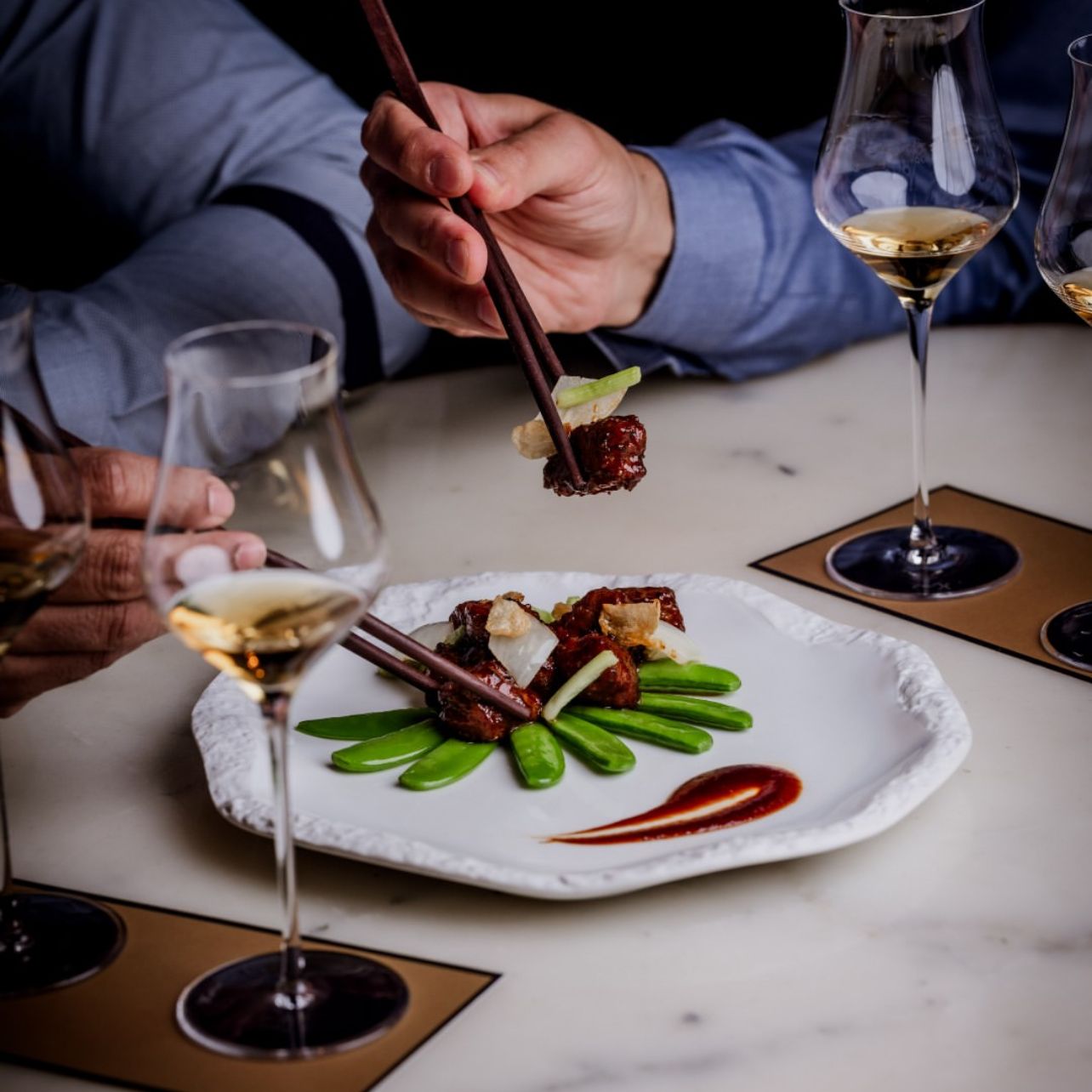 Dining at Hakkasan, Mayfair, for 12 people