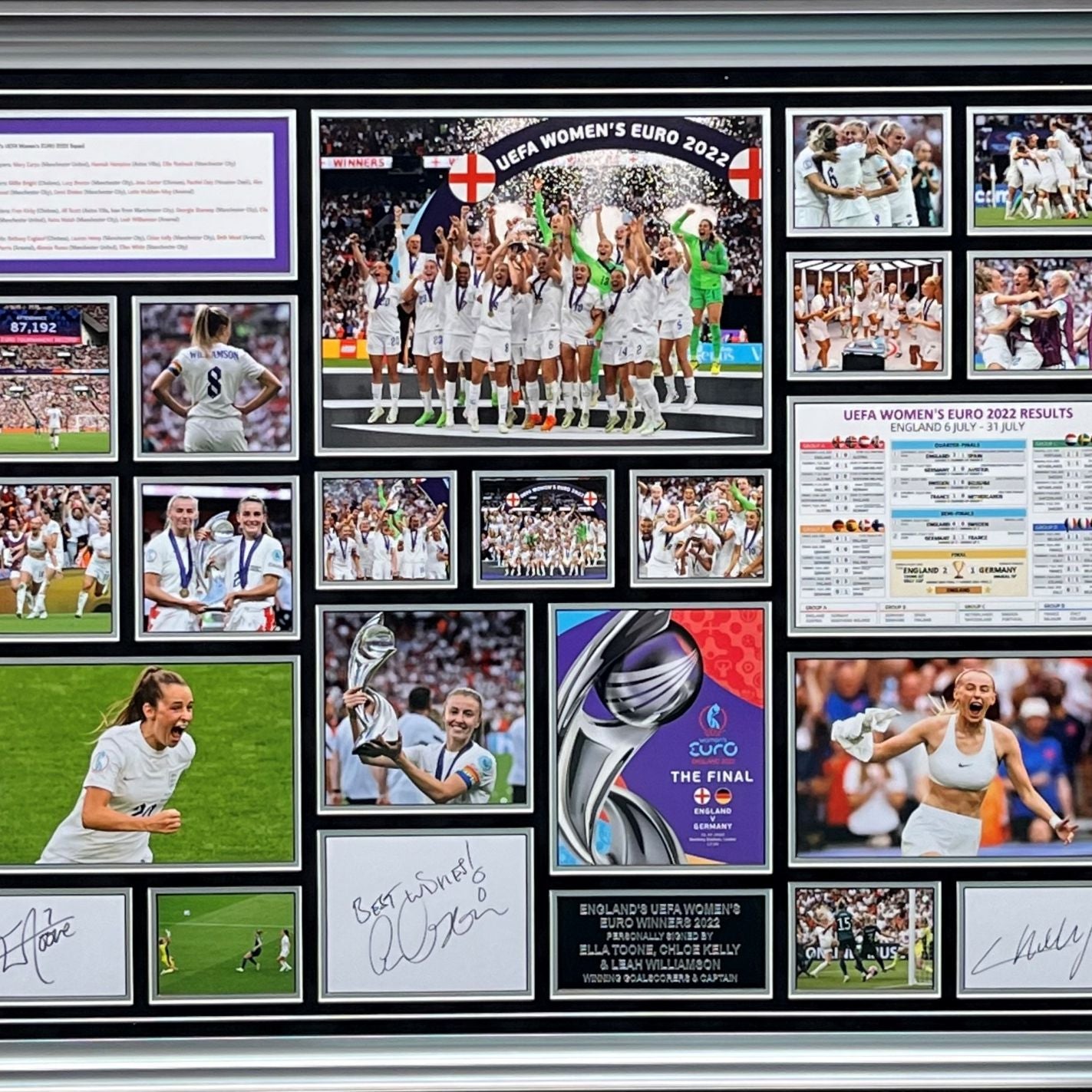 England 'Lionesses' Triple Signed Frame