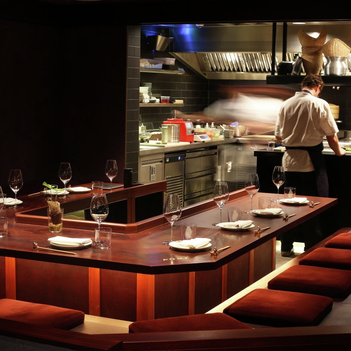 Kitchen Table for 10 people at Lucky Cat by Gordon Ramsay, Mayfair