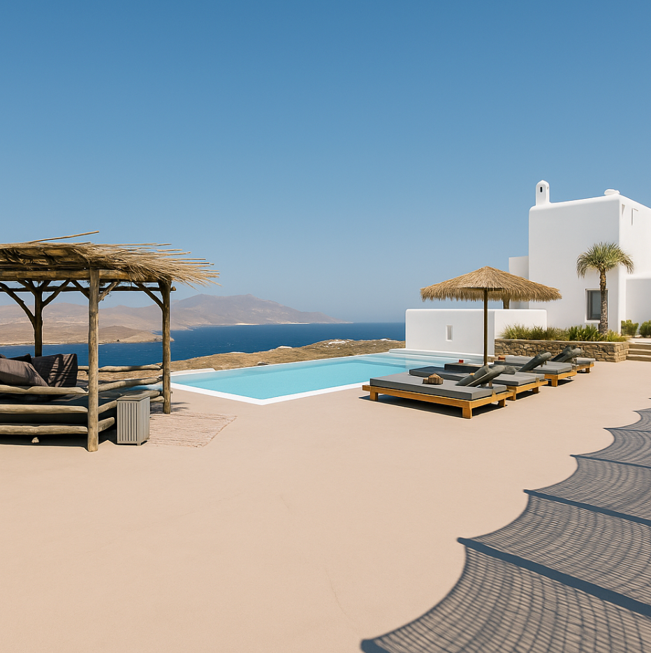 5 nights in scenic villa in Mykonos for 6 people